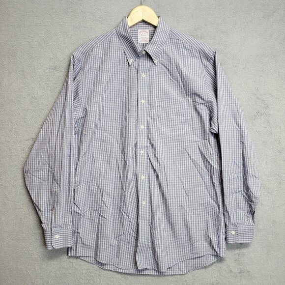 Brooks Brothers Shirt Mens 16 - 34 Madison Checkered Non Iron Supima Cotton - Picture 1 of 9